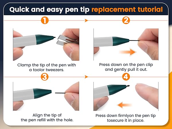 3 kinds EMR pen tips: metal, elastic fiber, fiber nib for writing, sketching &amp; drawing
