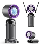 KIMMOO Handheld Portable Turbo Fan with Ice Cooler, Powerful 21000 RPM, Speed (1-199), Up to 14Hr...