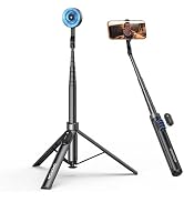 OMOTON 68" Magnetic Phone Tripod with Remote, Selfie Stick for iPhone Black | 0.1S Auto-Open, Alu...