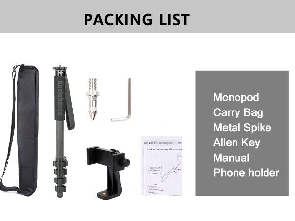 Camera Monopod Stand, Carbon Fiber Photography Monopod Portable Travel Unipod Stick Pole