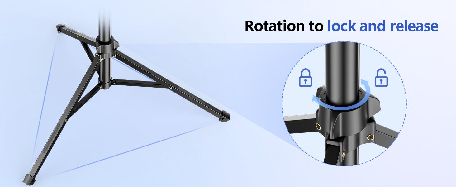 rotation to lock and release base for tripod for iphone