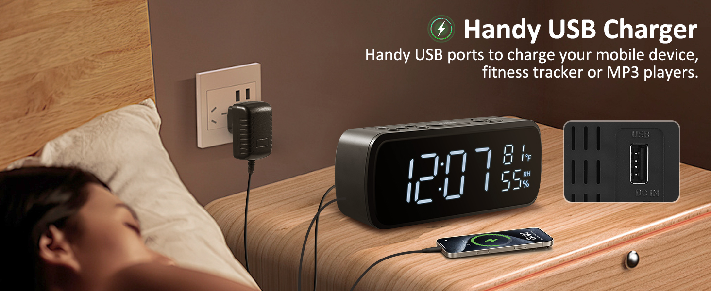 alarm clock radio usb out port charge clock radio alarm clock radio am fm radio