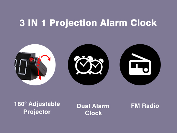projection alarm clock radio