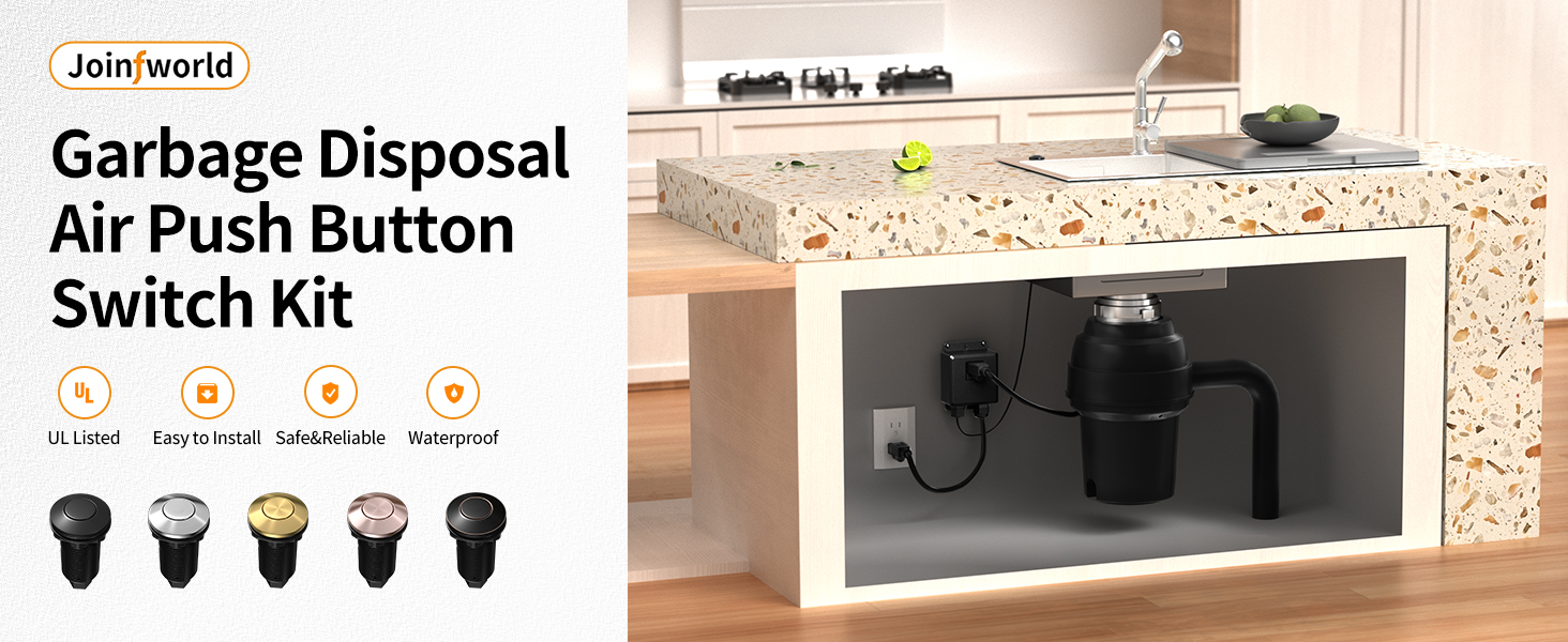 Garbage Disposal Air Switch Kit Waterproof Garbage Disposal Button Kit
