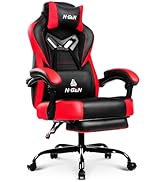 N-GEN GAMING Video Gaming Chair Big and Tall Office Computer Desk Chairs with Ergonomic Lumbar Su...