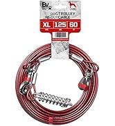 BV Pet 60 Feet Trolley System for Dogs up to 125 Pounds with 10 Feet Runner Cable, Dog Trolley Sy...
