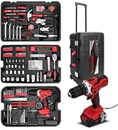 KingTool Home Tool Set Kit - 286 PCS Home Auto Repair Tool Kit with Rolling Tool Box, Mechanic To...