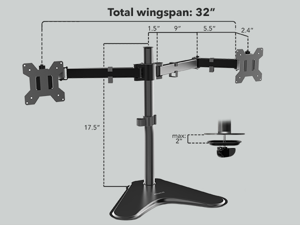 Dimensions: 32 in wingspan, 17.5 in pole, grommet 2in max.