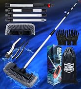 Ride Kings Car Detailing Kit with 65 in Flow-Thru Handle - 4-Head Car Wash Brush Set (Includes 2 ...