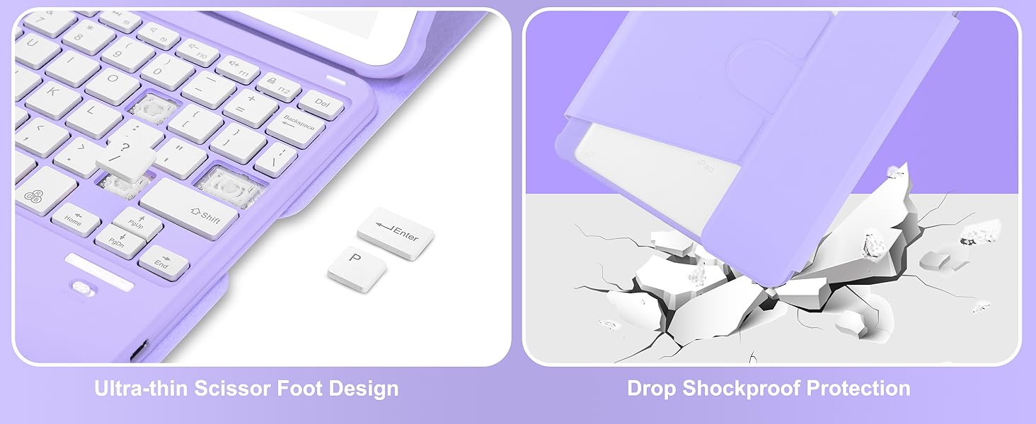 iPad 10.2/10.5 Rotating Keyboard Case - Purple-2