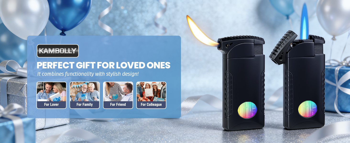 Cool Dual Flame Lighter, Refillable Butane Torch Lighter, Creative Jet/Soft Flame Pipe Lighters