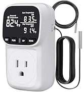 COMYAN Temperature Controlled Outlet , 15A/1800W Digital Thermostat Outlet, Cyclic Timing/Countdo...