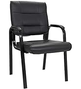 SUPER DEAL Office Guest Chair Bonded Leather Executive Side Chair Reception Chair with Solid Meta...