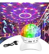 Disco Ball Light, DJ Strobe Light with Bluetooth Speaker RGB Stage Lights, Portable Crystal Party...