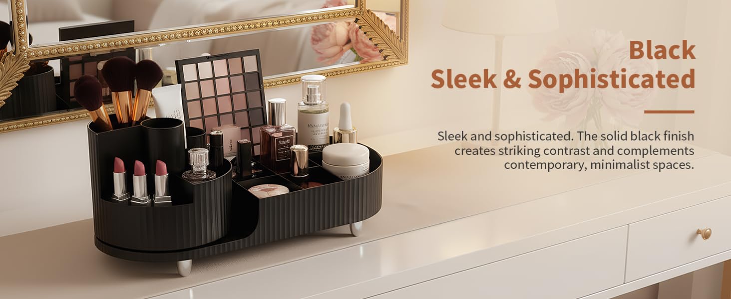 Rotating Makeup Caddy Organizer Vanity Skincare Brush Eyeshadow Lipstick Counter Desk Organization