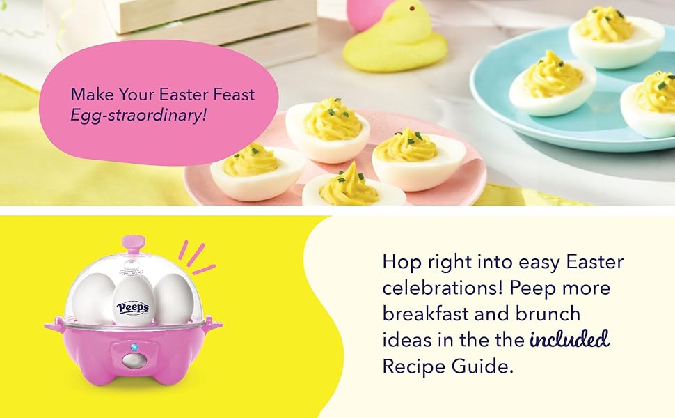 Dash Rapid Egg Coooker, 7 eggs, hard boiled, soft boiled, poached eggs, peeps, bunny, easter