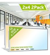 YXL 2x4 LED Flat Panel Light, Drop Ceiling Lights Fixture, Selectable Features, 30W/40W/50W/60W/7...