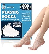 TEAWOO 200PCS Disposable Foot Covers, Leak-Proof Plastic Foot Masks with Anti-Slip Ribbing &amp; Secu...