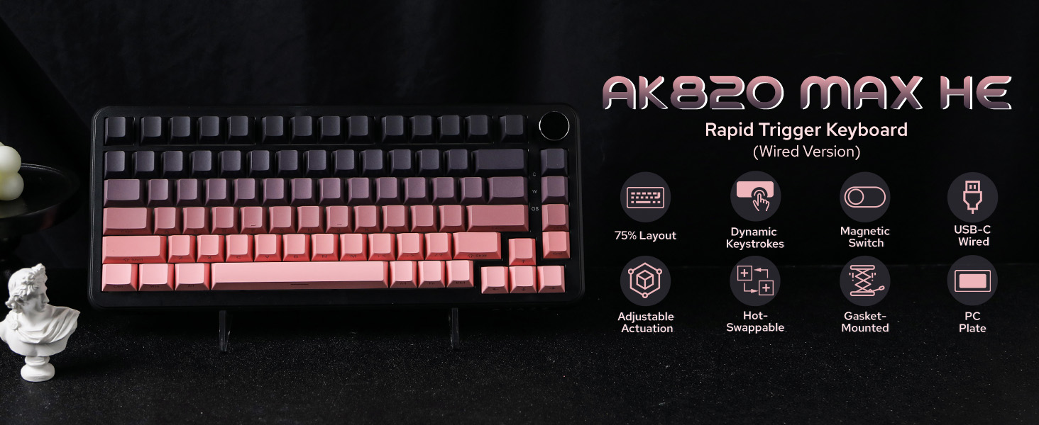 AK820 MAX HE Wired Black Pink