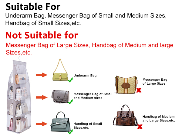 Hanging Handbag Organizer for Closet, Wardrobe Closet Purse Holder