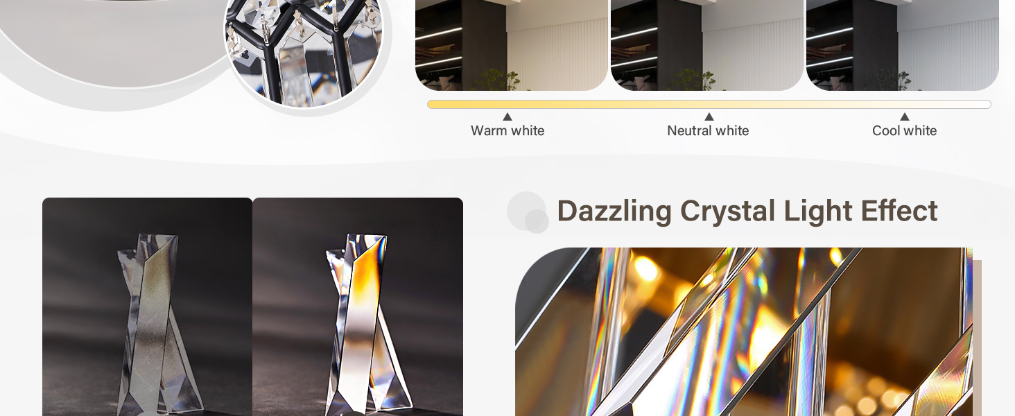 Crystal Black Ceiling Light