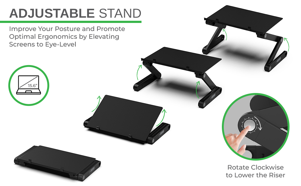 laptop stand for bed adjustable height stand up desk top