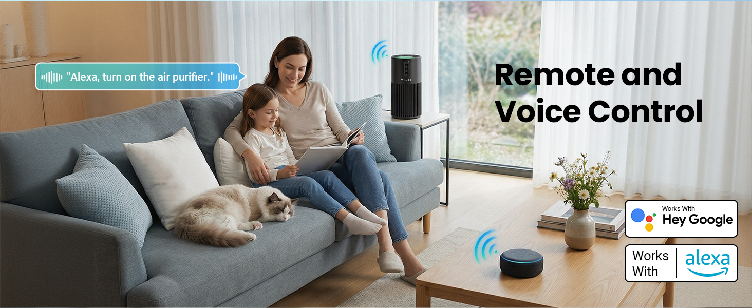 hepa air purifier smart wifi air purifiers for bedroom for home pets large room office kitchen