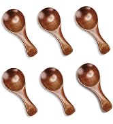 Hefild 6PCS Small Wooden Spoons, 3.2 Inch Small Wooden Spoons for Jars, Brown Mini Wood Teaspoons...