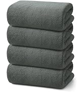 REDKISS 4 Pack Premium Bath Towels, Plush Coral Fleece Towels for Bathroom, Extra Large Bath Towe...