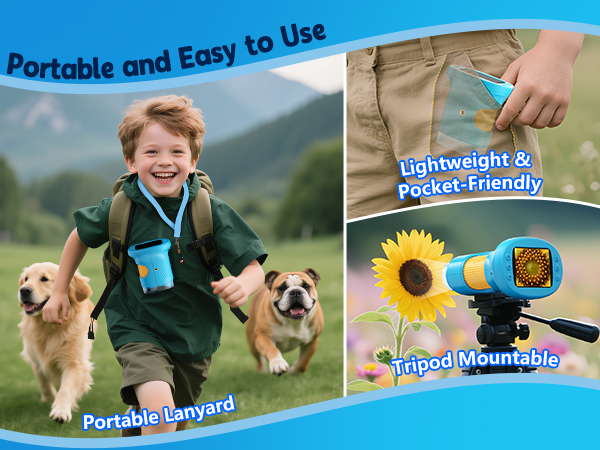 portable &amp; easy to use include neck strap and very lightweight can take it everywhere