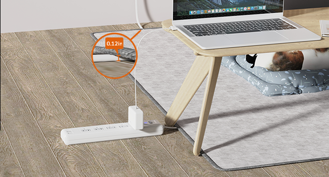 2 Prong Power Strip, WRXDMC 2 Prong to 3 Prong Outlet Adapter, 1400J Two Prong Surge Protector