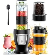 HoninJoy Smoothie Blender, 650W Personal Blenders for Shakes and Smoothies with Grinder Cup &amp; 2 B...