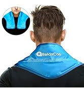 Neck Ice Pack Wrap, RelaxCoo Reusable Gel Ice Pack for Neck Shoulders, Cold Compress Therapy for ...
