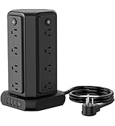 Power Strip Tower Surge Protector with 16 Widely Outlets 4 USB Ports, 15A 1875W Vertical Charging...