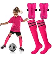 Syhood Soccer Shin Guards and Socks for Toddler Kids Youth, Lightweight Soccer Shin Pads Protecti...