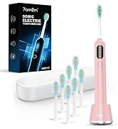 7AM2M Sonic Electric Toothbrush for Adults&amp;Kids, 8 Brush Heads&amp;Travel Case | 40000VPM Powered Rec...