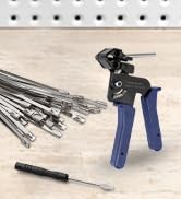 OFFO Metal Zip Ties Cutter Kit, 100 Pcs 9.8” Metal Cable Ties and Cutter, Cutting Tool for Stainl...