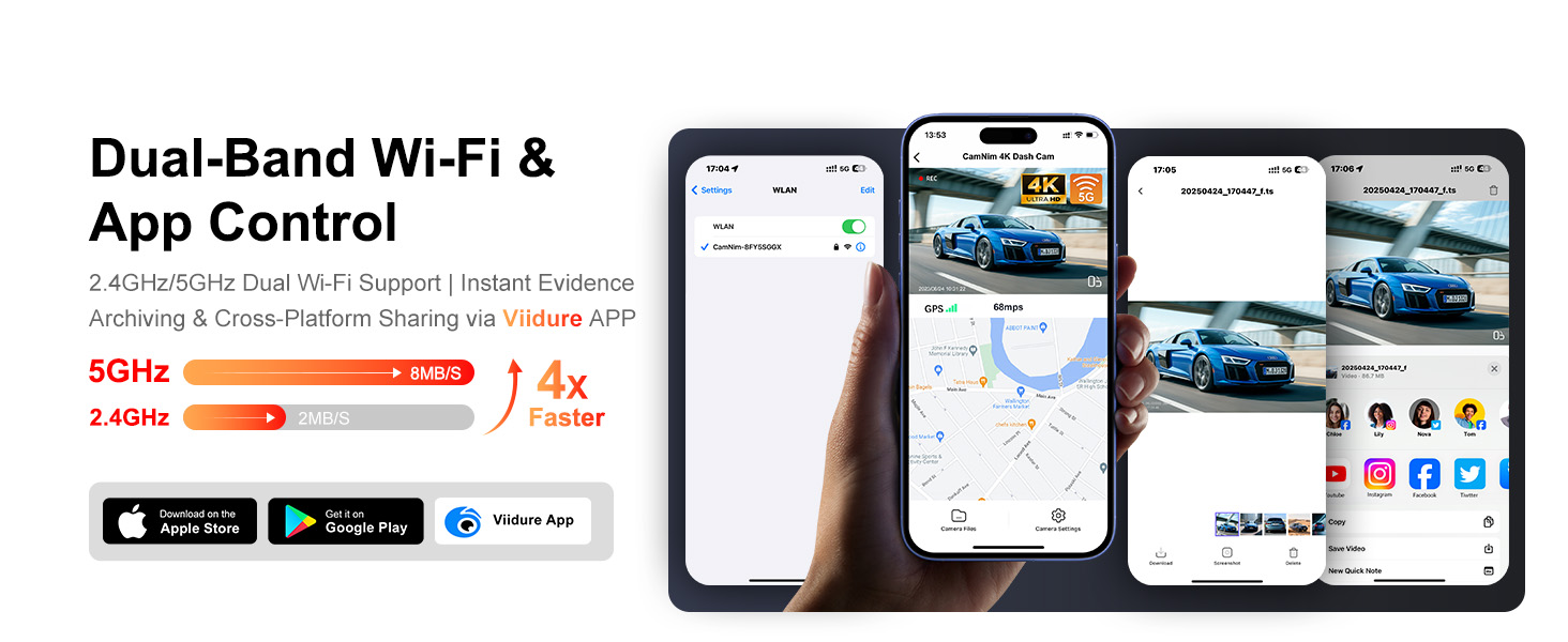 wireless dash cam front and rear