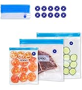 VICARKO 30 Vacuum Zipper Bags, Vacuum Sealer Bags, Food Storage, Reusable Bags, with Double Layer...