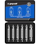 Greywolf 6 pcs Damaged Screw Extractor Set,Professional Grade Broken Bolt &amp; Stripped Screw Remove...