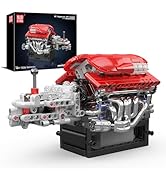 Mould King 10226 Engine Model Kit That Runs- Build Your Own STEM V12 Model Engine with Transmissi...