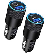 30W USB C Car Charger, [2Pack] PD 3.0 Fast Charge Dual Port USB Type C and 2.4a USB A Cargador Ca...
