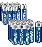 Powermax Double AA and Triple AAA Batteries 24-Count Combo Pack, 12-Count Each, Ultra Long Lastin...