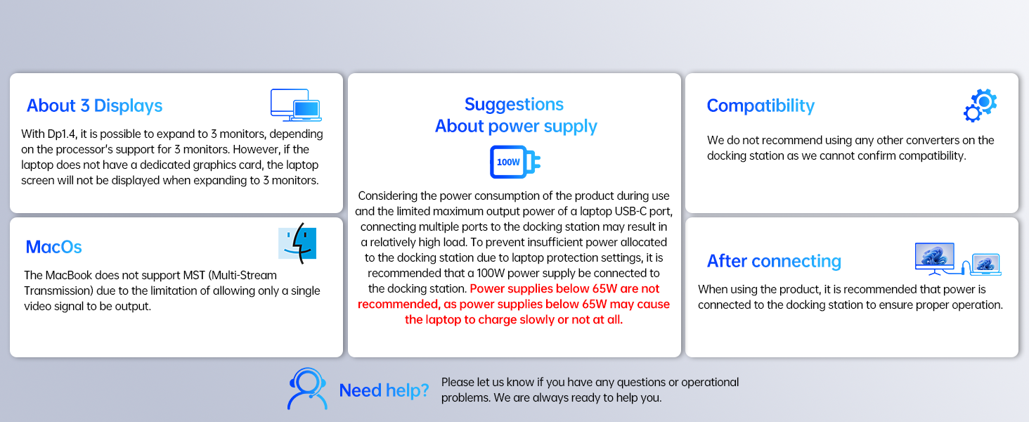 USB C Hub 3 Monitors Adapter with 2x HDMI 4K, Laptop Docking Station for Dell/HP/Lenovo