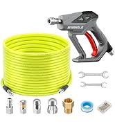 M MINGLE Sewer Jetter Kit for Pressure Washer 100 FT, Drain Cleaner Hose with Power Washer Gun, 1...