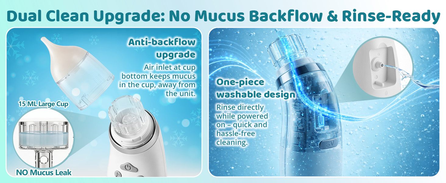hospital grade anti reflux design easy clean no leak mucus nasal-aspirator
