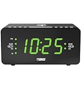 Naxa Electronics NRC-191 Dual Alarm Clock with QI Wireless Charging Function for Smartphones/iPod...