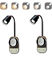 MEHIDFY 3 in 1 Book Light, LED Neck Reading Light with Remote &amp; Touch Dimmable Control, LED Wall ...