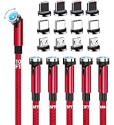 Magnetic Charging Cable, 540° Rotating Magnetic Phone Charger [6-Pack, 1ft/3ft/3ft/6ft/6ft/10ft] ...