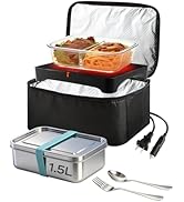 Dosevita Portable Oven, Electric Lunch Box Food Heater - 12V/24V/110V 3-in-1 Car Food Warmer - Mi...